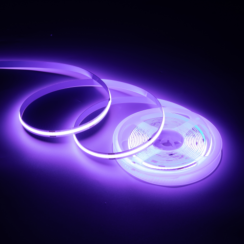 Лента светодиодная 24В, 11Вт/м, COB 352 светодиодов/метр, фиолетовый свет, IP20, ширина 10мм, длина 5 метров APEYRON Фото №2