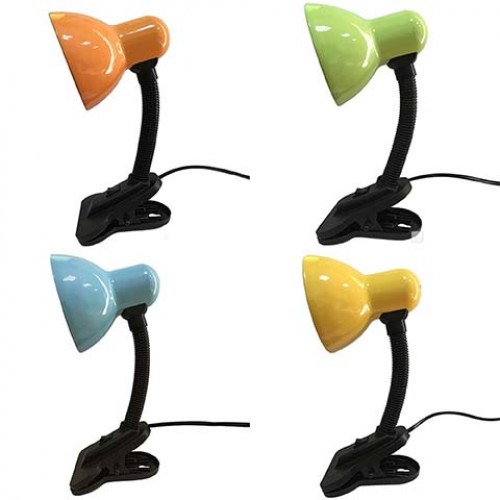 Светильник настольный с прищепкой 220В, E27, цвет в ассортименте: Оранжевый/Зелёный/Жёлтый/Голубой REV Ritter