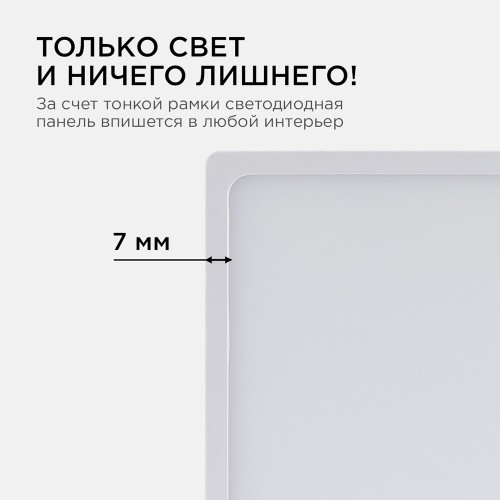 Панель светодиодная накладная, квадратная, 20Вт, 4500K, 1600Лм, 170x170мм, алюминиевый корпус APEYRON
