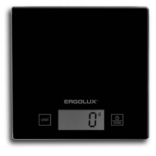 Весы кухонные 150х150мм, до 5 кг, Чёрные ELX-SK01-C02 ERGOLUX Фото №1