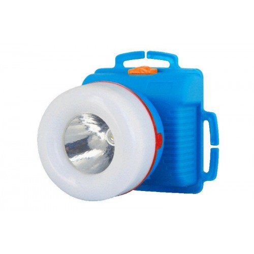 Фонарь светодиодный налобный Голубой+Белый, 1 LED + 8 LED, 3xR6, 2 режима, Пластик, коробка 923-TH ULTRAFLASH