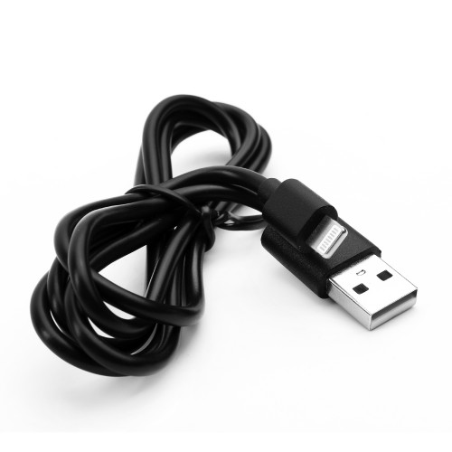 Кабель USB-Lightning ELX-CDC03P-C02 ПРОМО, 2А, 1м, Черный, Зарядка+Передача данных, Пакет) ERGOLUX