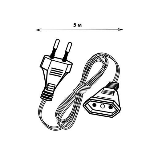 Удлинитель для подключения гирлянд UCX-Y25/100W-500 CLEAR 5м. 100 Вт. Тип Y25. Прозрачный Uniel
