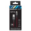 Кабель USB-Lightning, ELX-CDC09-C43, 3А, 1,5м, Черный-красный, Зарядка+Передача данных, Коробка) ERGOLUX