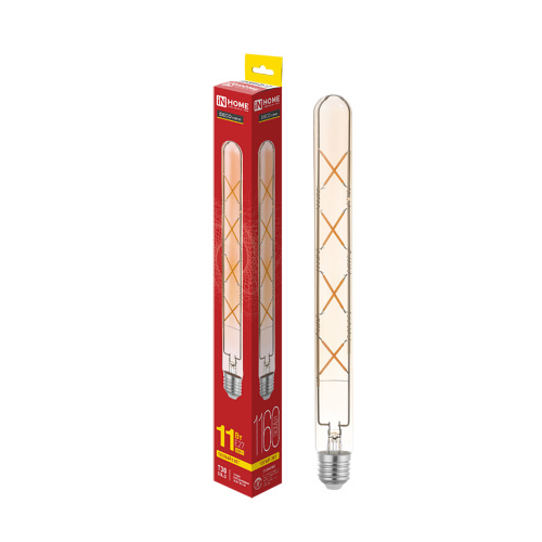 Лампа светодиодная LED-T30-deco gold 11Вт 230В Е27 3000К 1160Лм 300мм золотистая IN HOME