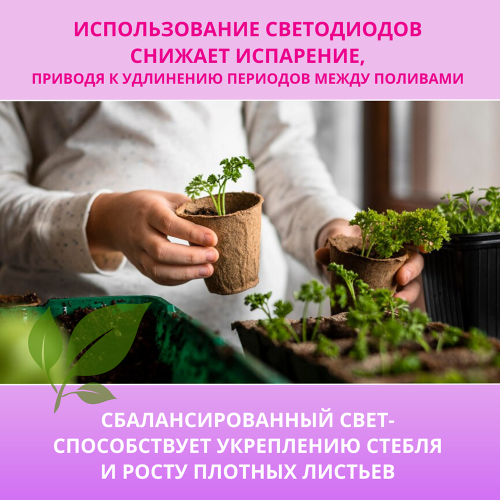 Лампа для растений светодиодная 15Вт, A60, E27, FITO, In Home